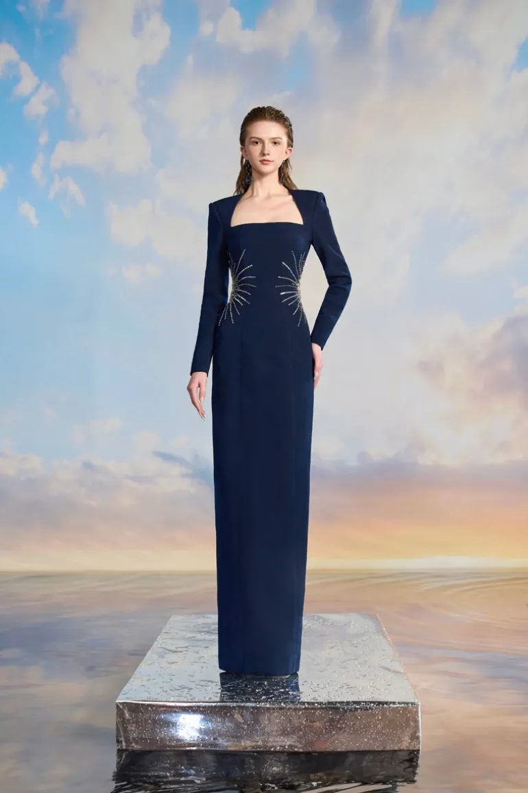 Dresses<CULT MIA IRENE CREPE BODYCON MAXI DRESS Dark blue