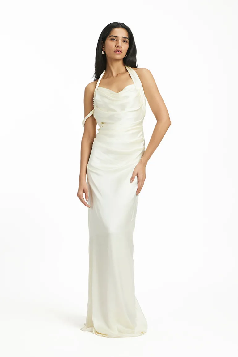 Dresses<CULT MIA IRIS COWL NECK MAXI DRESS Off White