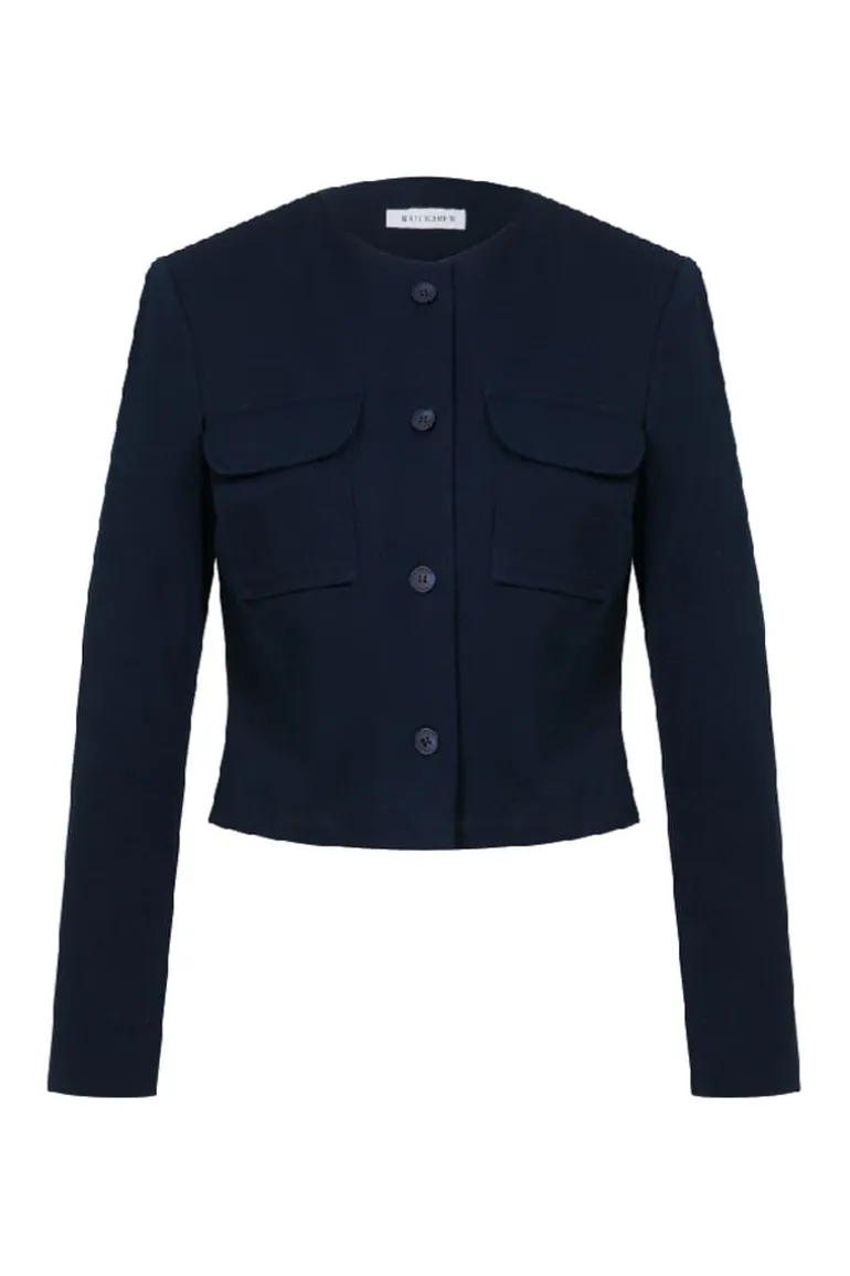 Jackets<CULT MIA IRMA COTTON JACKET Deep Cobalt