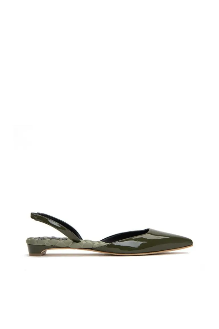 Flats<CULT MIA JACKIE SLINGBACK FLATS Green Patent-Effect