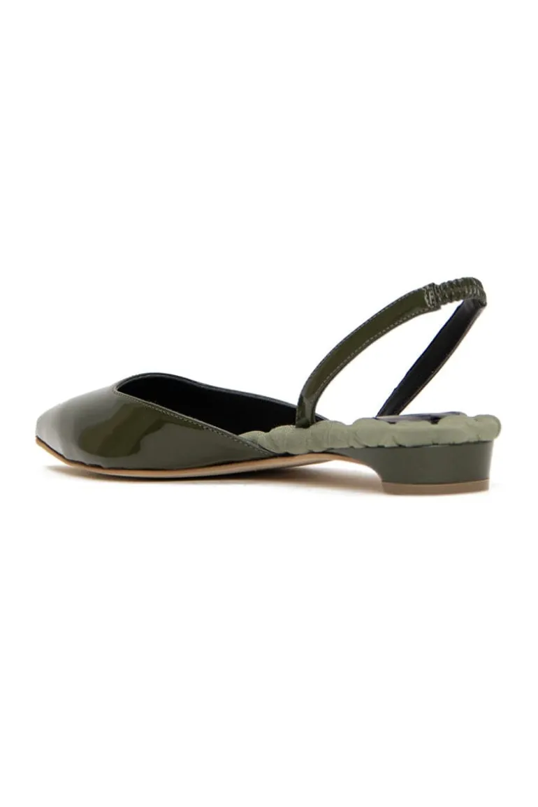 Flats<CULT MIA JACKIE SLINGBACK FLATS Green Patent-Effect