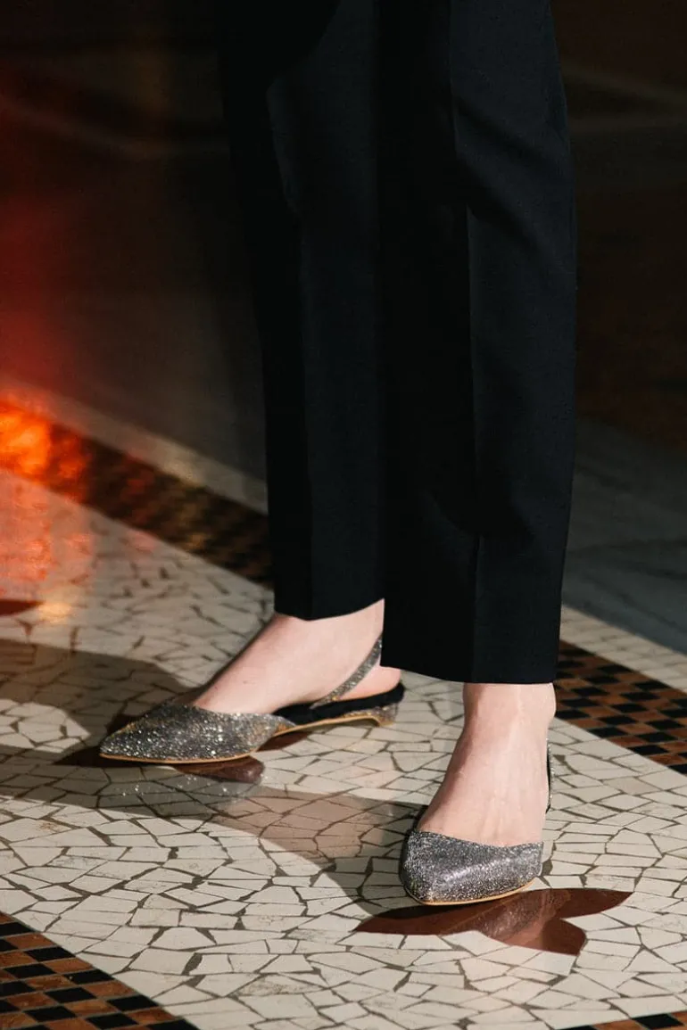 Flats<CULT MIA JACKIE SLINGBACK FLATS Metallic lurex