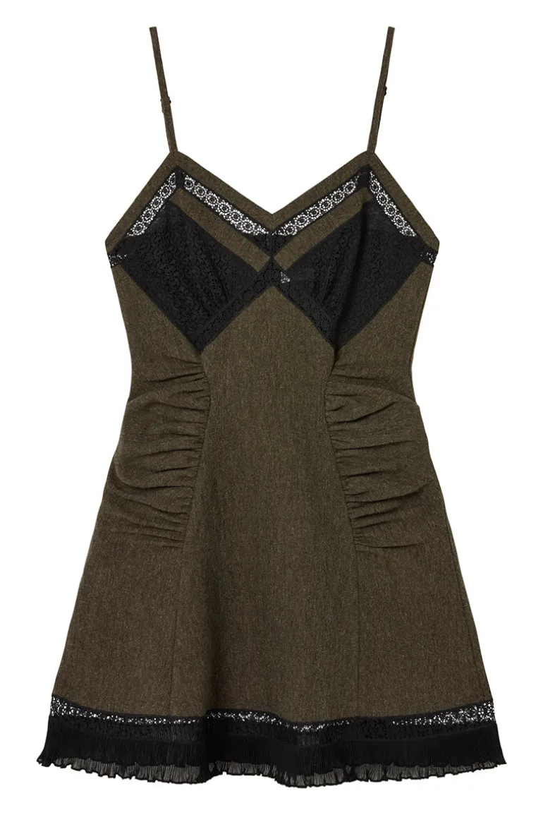 Dresses | Mini Dresses<CULT MIA JALI PANELLED SLIP DRESS IN Khaki