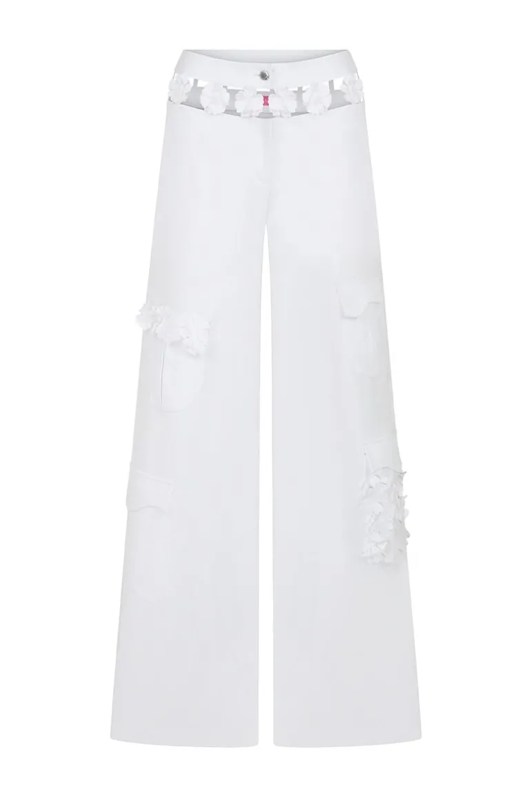 Pants<CULT MIA JASMINE FLORAL PANTS White