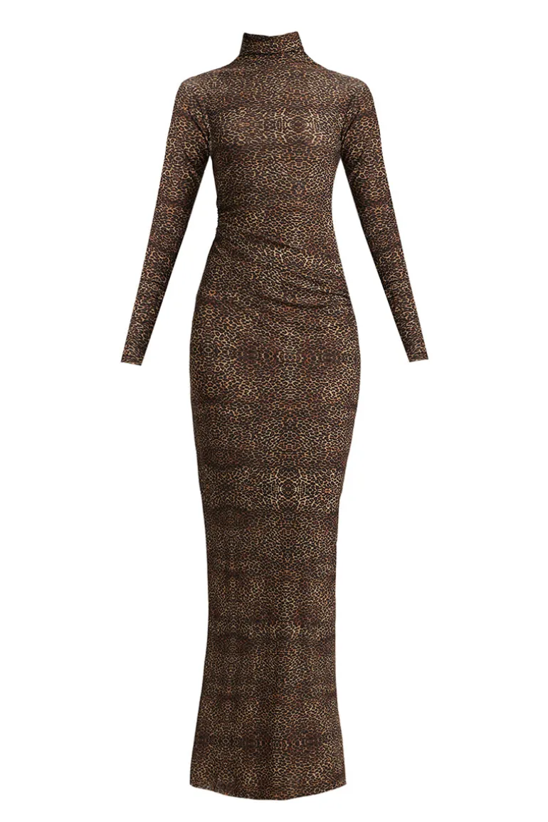 Dresses<CULT MIA JENNY MOCK NECK MAXI DRESS Print