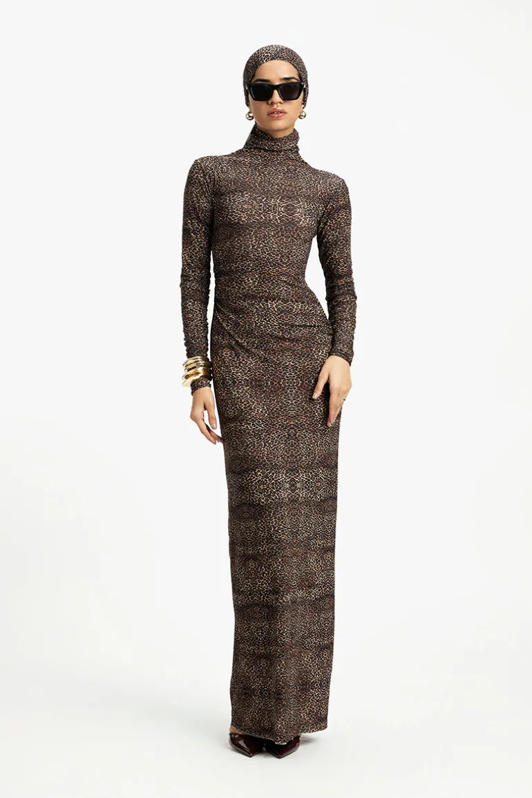 Dresses<CULT MIA JENNY MOCK NECK MAXI DRESS Print