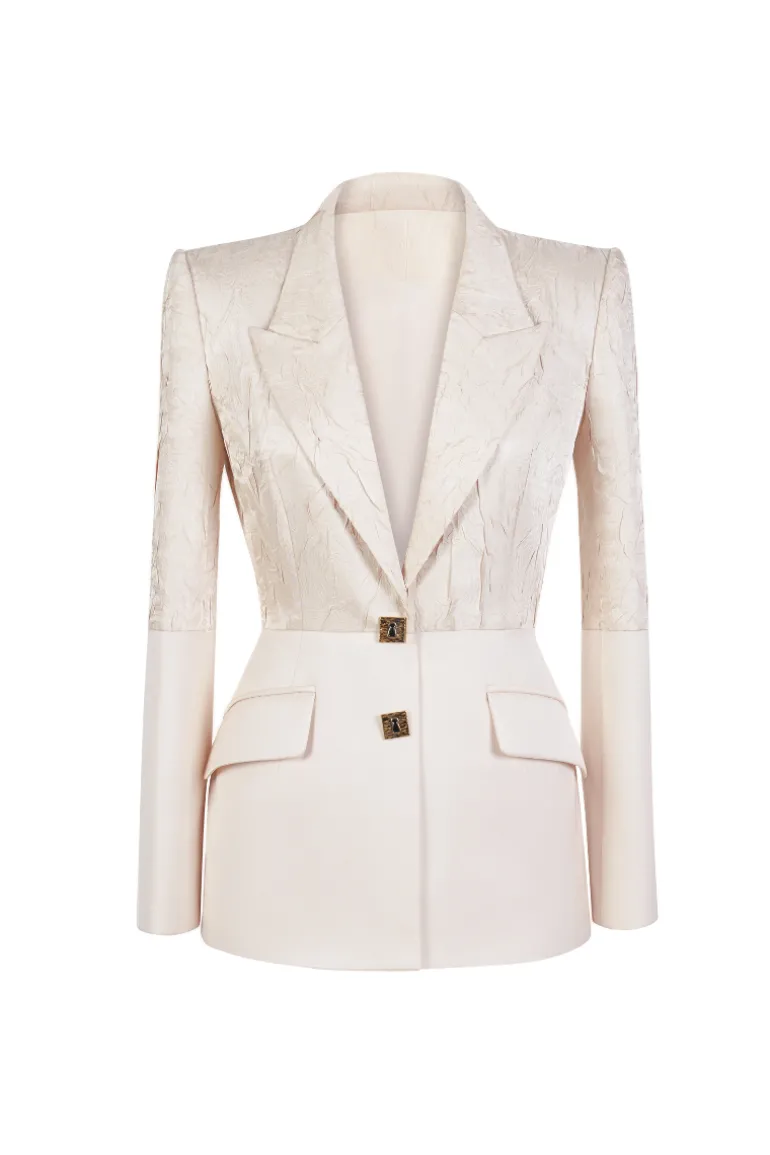 Jackets<CULT MIA JERSEY STRUCTURED BUTTON BLAZER Beige