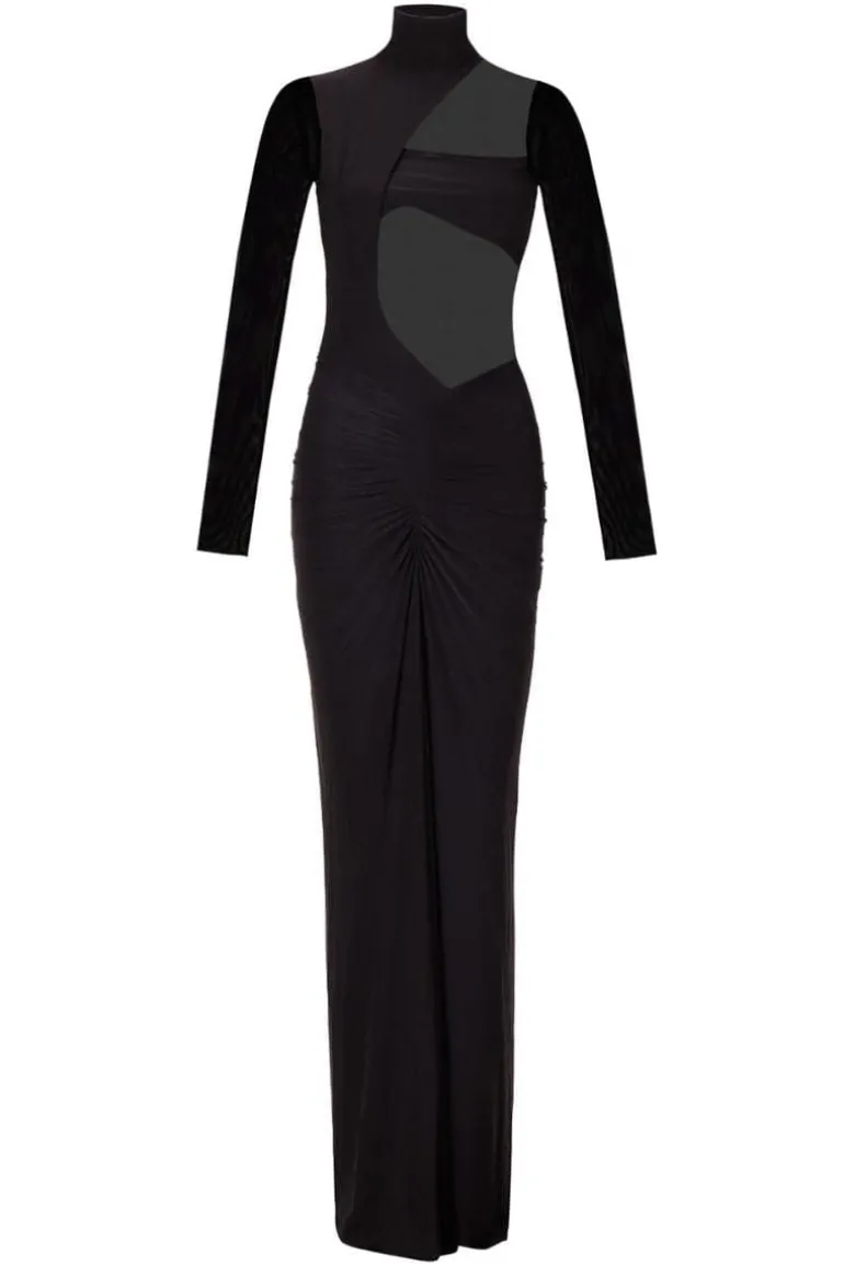 Dresses<CULT MIA JOELLE FULL SLEEVES GOWN Black