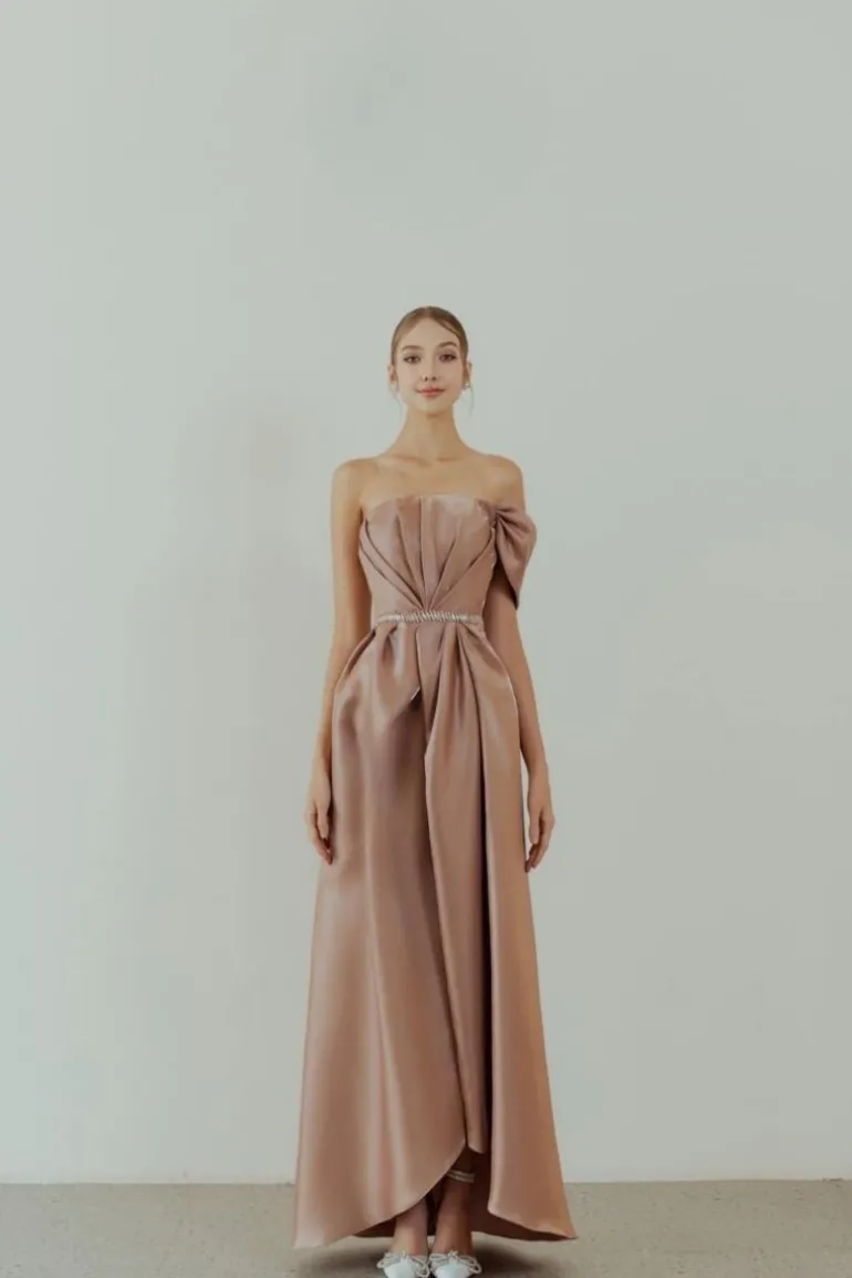 Dresses<CULT MIA JOSE BEADED PRINCESS MAXI DRESS Brown