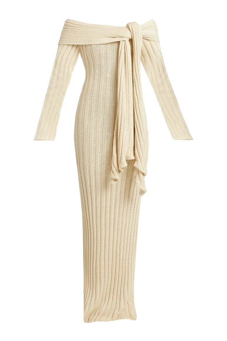 Dresses<CULT MIA JOSEPHINE OFF-SHOULDER MAXI DRESS Off White