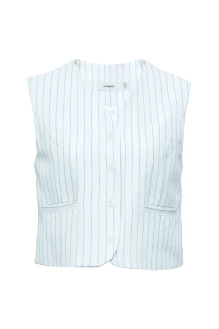 Jackets<CULT MIA JULES CROPPED WAISTCOAT White
