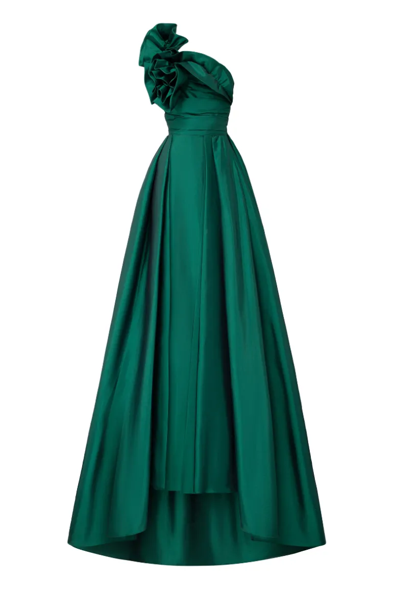 Dresses<CULT MIA JULIETA SILK TAFFETA FLORAL DRESS Green