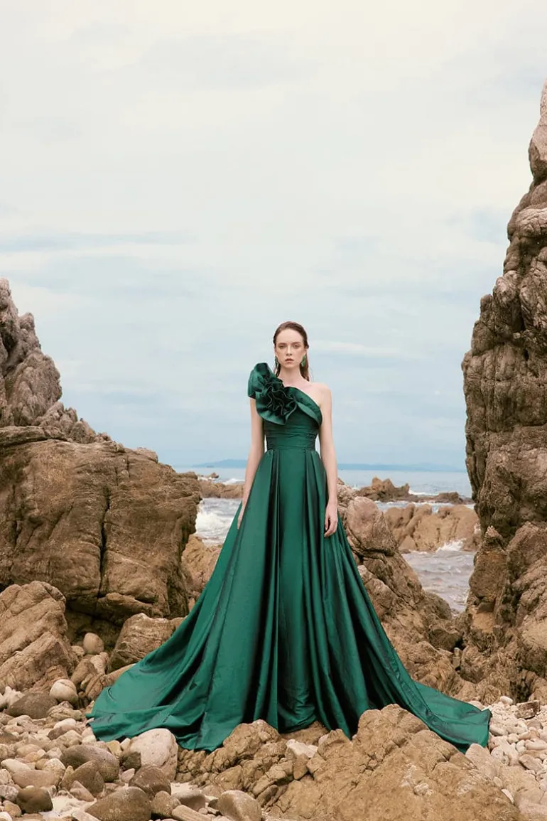 Dresses<CULT MIA JULIETA SILK TAFFETA FLORAL DRESS Green
