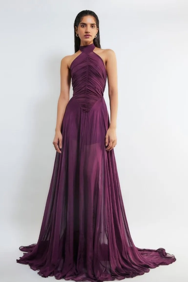 Dresses | Gowns<CULT MIA KERSTIN FLARED GOWN Wine