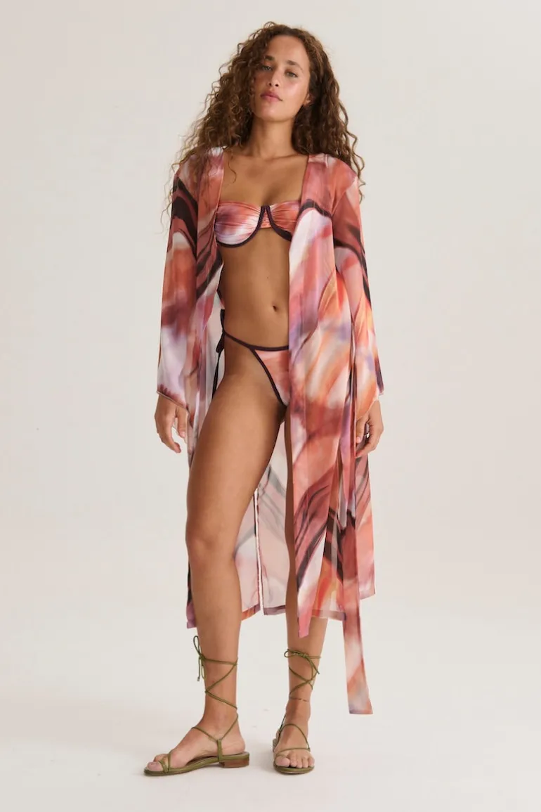 Swimwear<CULT MIA KIMONO IN PRINT ROSA Print rojo