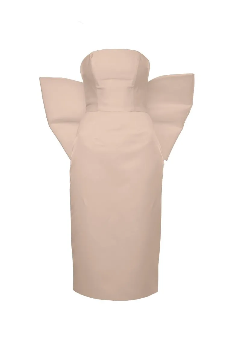 Dresses | Midi Dresses<CULT MIA KIRA APRICOT MIDI DRESS WITH BIG BOW Apricot Crush
