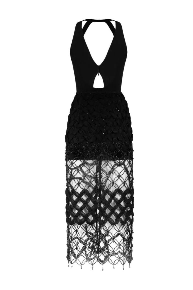 Dresses | Midi Dresses<CULT MIA LARA MIDI EMBELLISHED EVENING MIDI DRESS Black