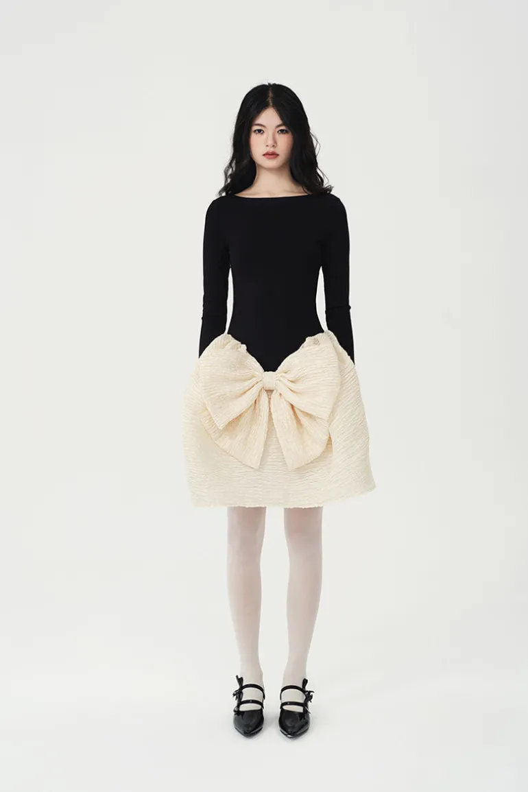 Dresses | Mini Dresses<CULT MIA LAURA BOW DRESS Black, Cream
