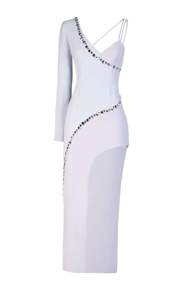 Dresses<CULT MIA LEILA EMBELLISHED EVENING CREPE MAXI DRESS Lilac