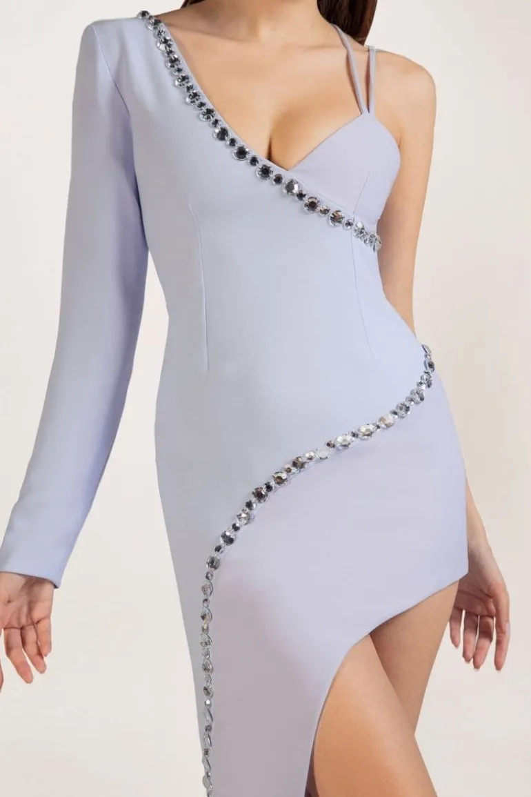 Dresses<CULT MIA LEILA EMBELLISHED EVENING CREPE MAXI DRESS Lilac