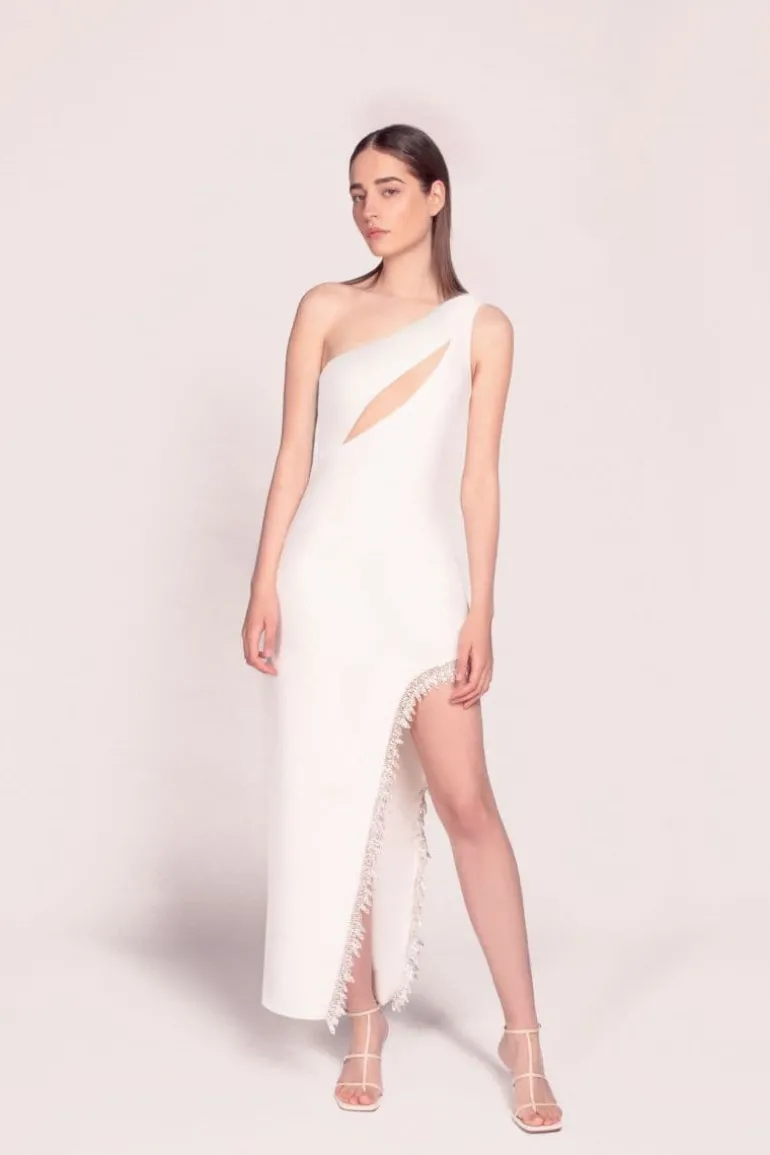 Dresses | Midi Dresses<CULT MIA LEYLA MIDI DRESS WITH CRYSTAL EMBELLISHMENT White