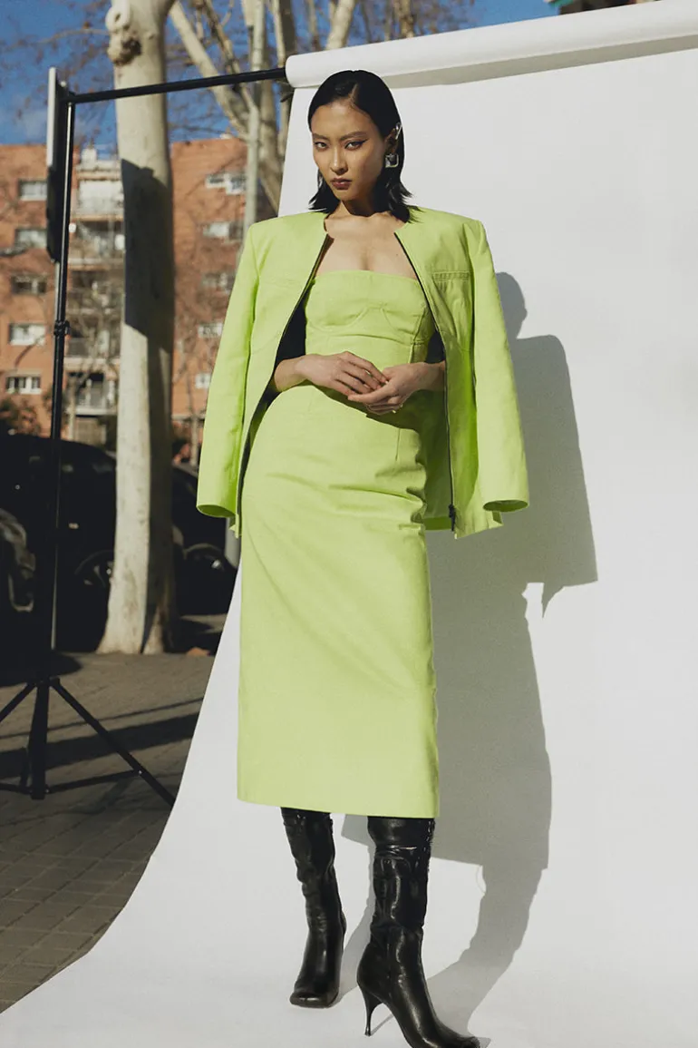 Dresses | Midi Dresses<CULT MIA CORSET MIDI DRESS Light green