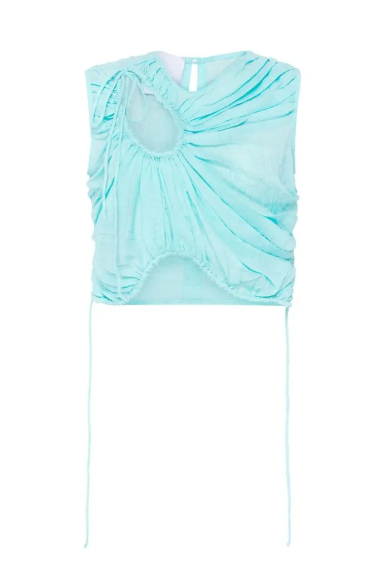 Tops<CULT MIA PLEATED DROP TOP Light turquoise