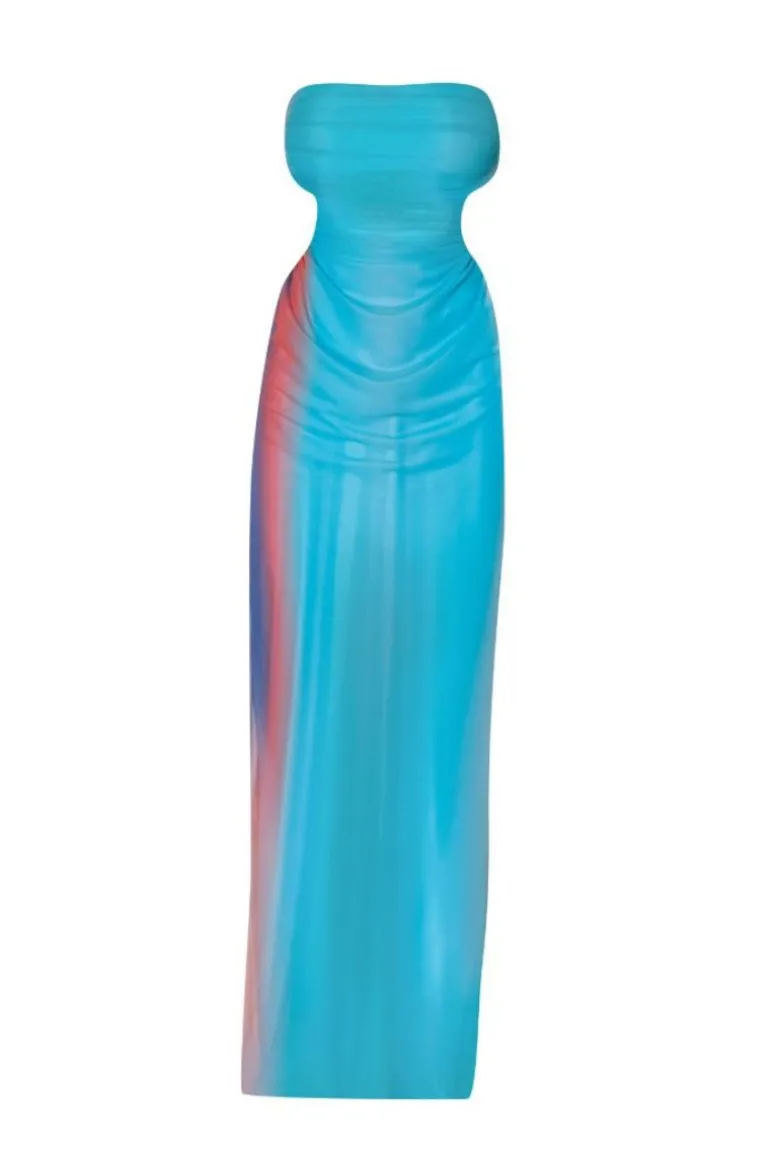 Dresses<CULT MIA LILA STRAPLESS MAXI DRESS Misty Blue