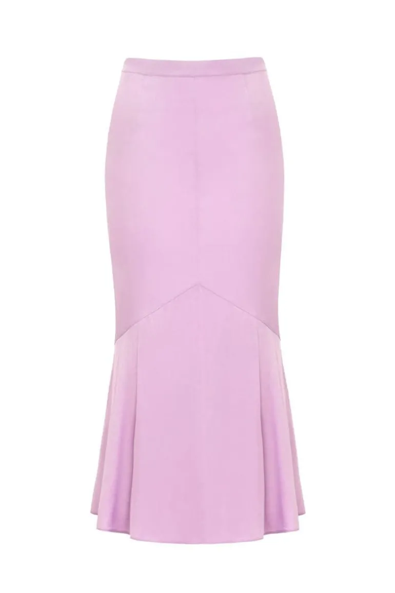 Skirts<CULT MIA LILAC SATIN PANELLED SKIRT Pink