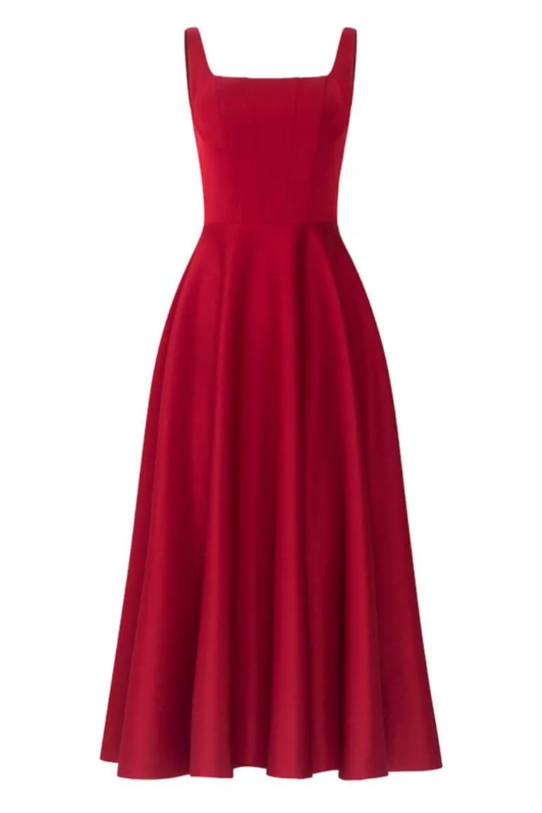 Dresses | Midi Dresses<CULT MIA LILIANA TAFFETA U-LINE DRESS Red