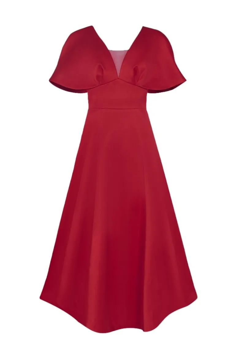 Dresses | Midi Dresses<CULT MIA LIMA V-NECK PRINCESS MIDI DRESS Red