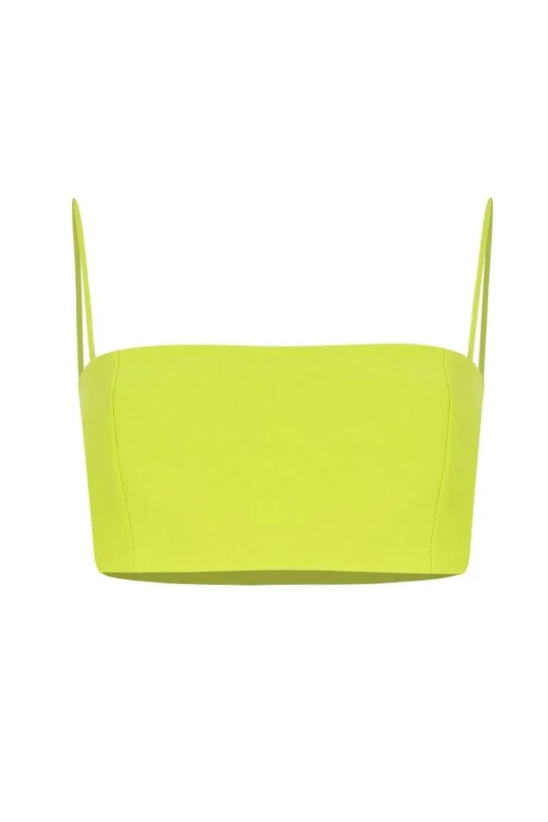 Tops<CULT MIA CROPPED TOP Lime Green