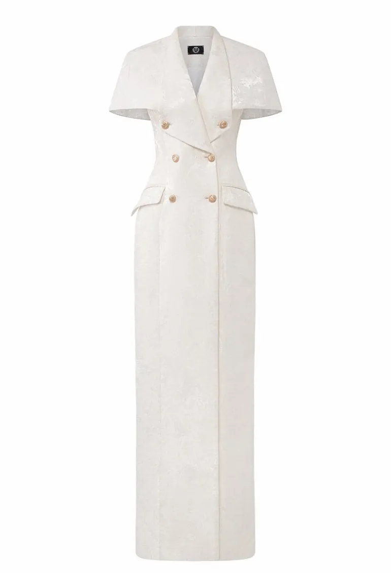 Dresses | Gowns<CULT MIA LONG DRESS-COAT WITH MINI CAPE White