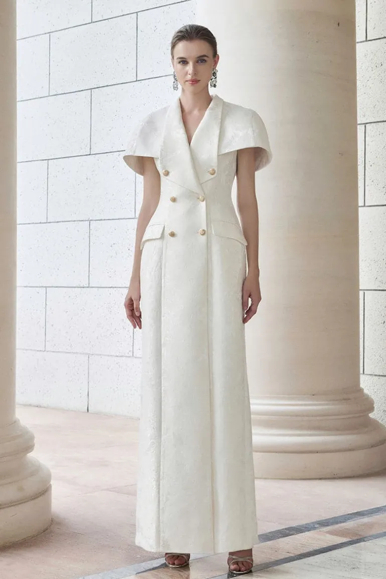 Dresses | Gowns<CULT MIA LONG DRESS-COAT WITH MINI CAPE White