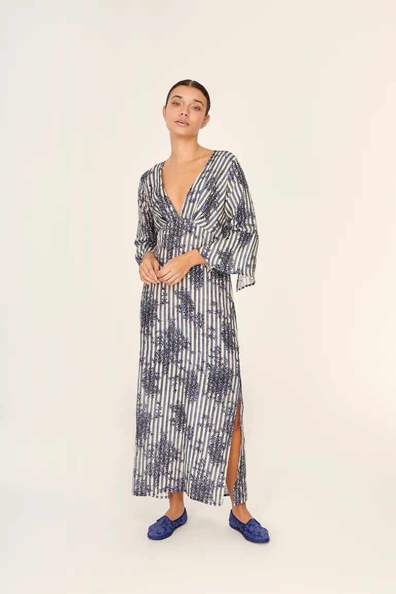 Dresses | Midi Dresses<CULT MIA LONG TUNIC IN MANDARIN Print Blue & White