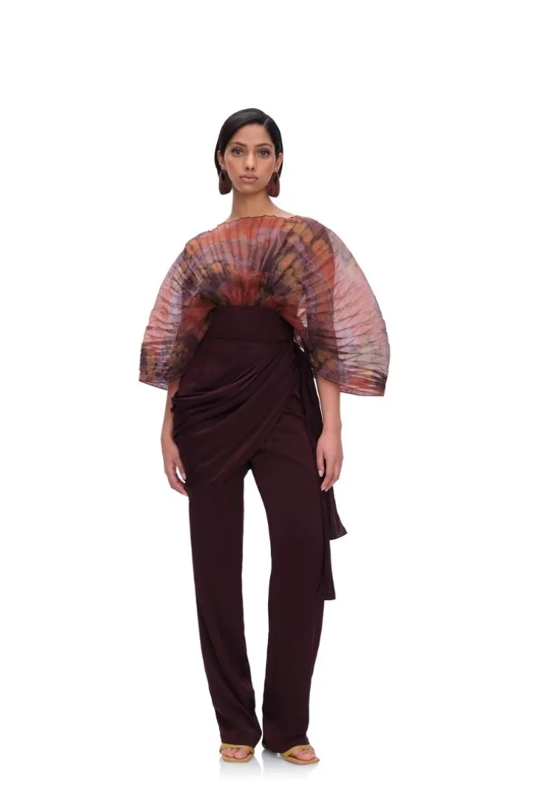 Pants<CULT MIA LOTI DRAP PANTS IN BERRY