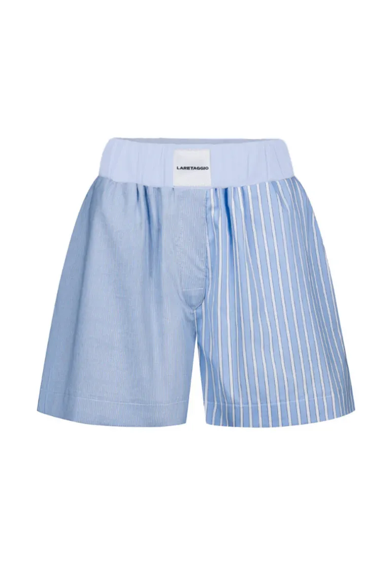 Pants<CULT MIA LUCA BLUE DOPPIO SHORTS Blue and white