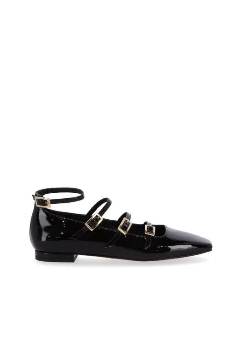 Flats<CULT MIA LUKE ONIX BLACK LEATHER BALLET FLATS