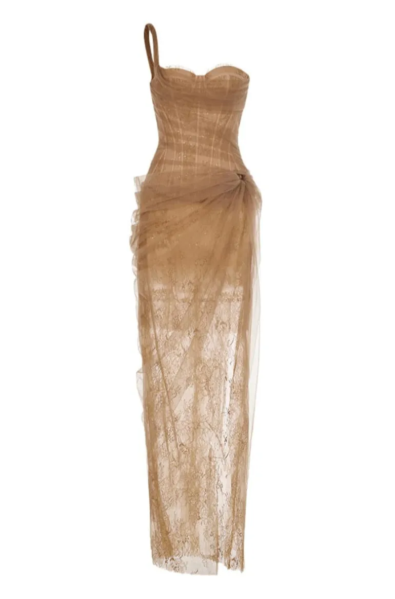 Dresses<CULT MIA MARA DRESS IN BROWN Honey