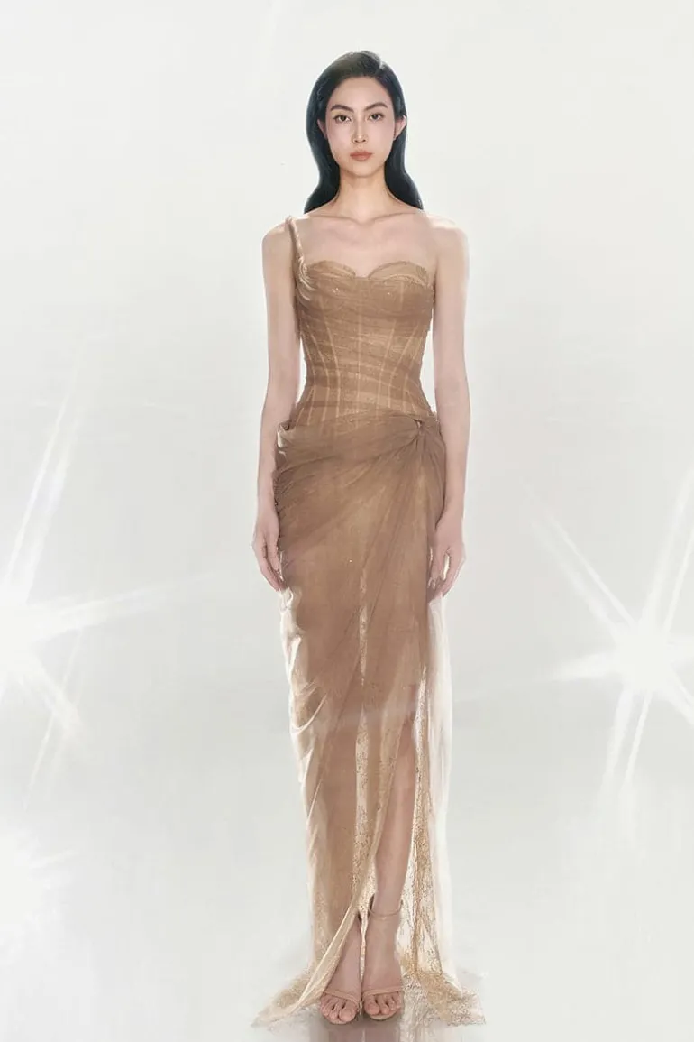 Dresses<CULT MIA MARA DRESS IN BROWN Honey