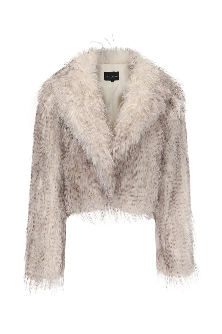 Coats<CULT MIA MARA FUR COAT IN White