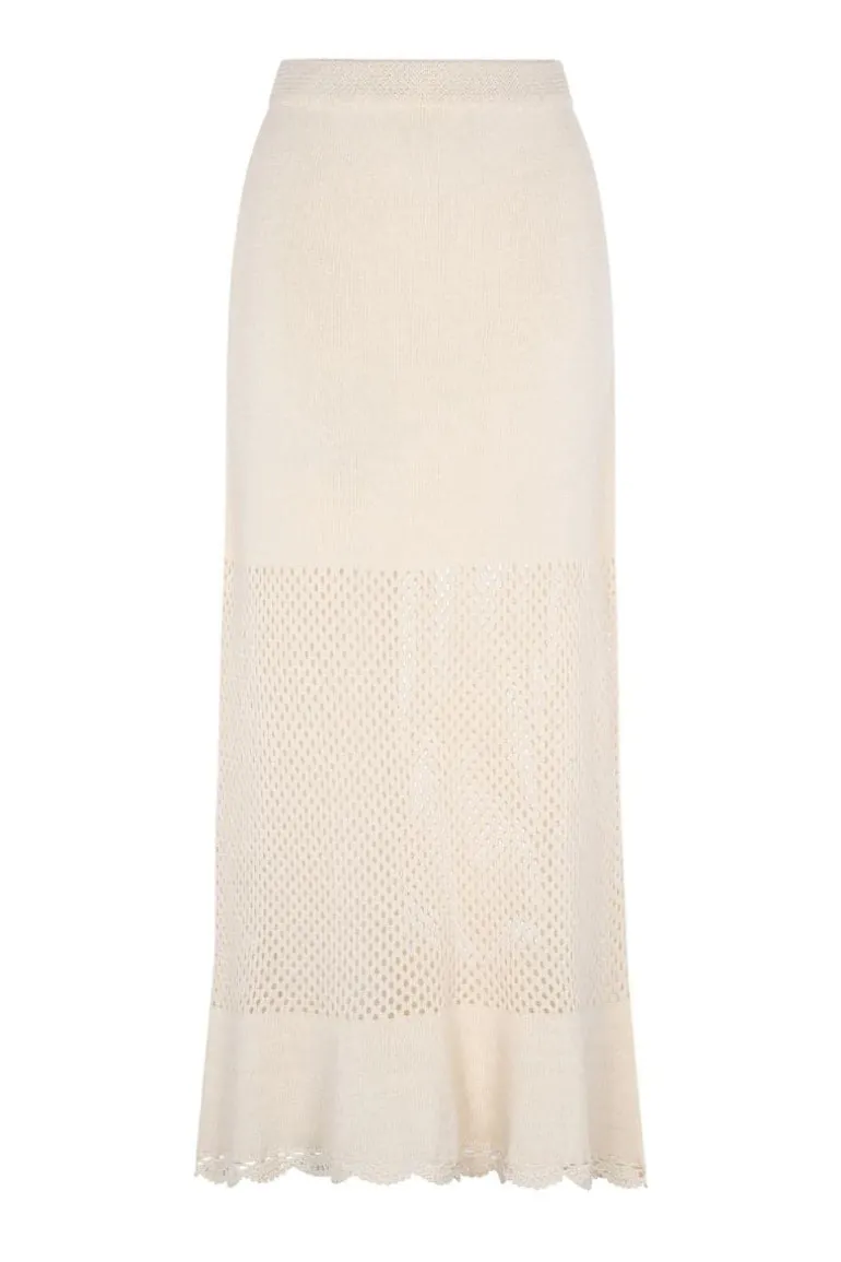 Skirts<CULT MIA MARILU A-LINE MAXI SKIRT Off White