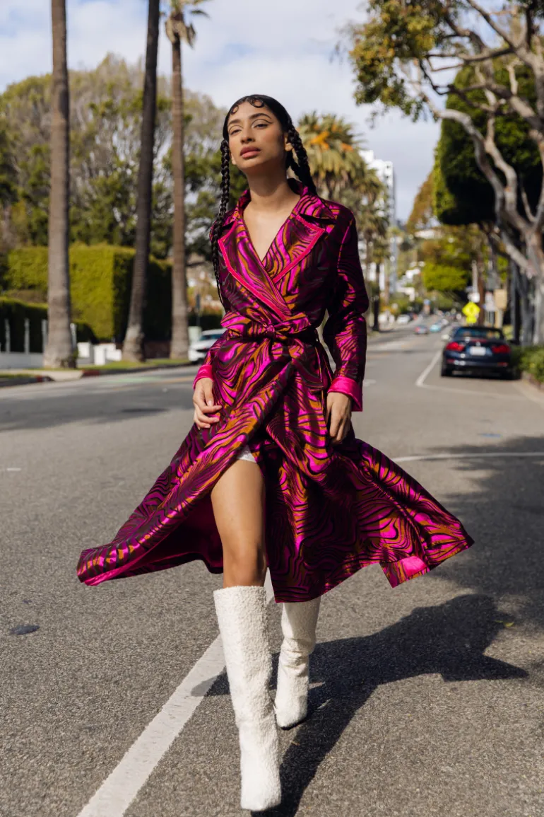 Coats<CULT MIA MARILYN RASBERRY COAT Raspberry