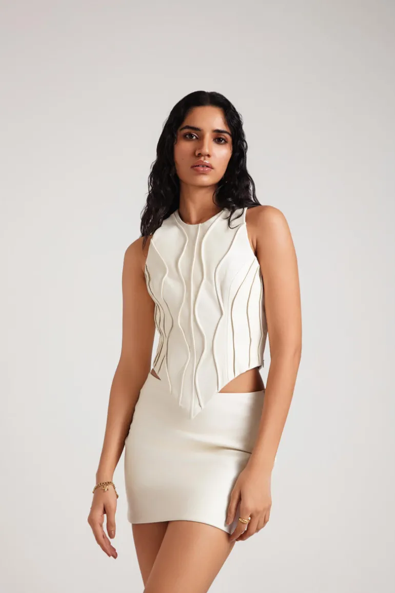 Outfit Sets<CULT MIA MARLA TOP AND SKIRT SET Off White