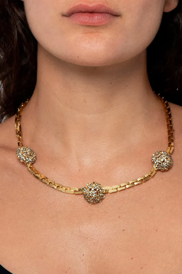 Necklaces<CULT MIA MARLENE GOLD NECKLACE Gold/Camel Crystals