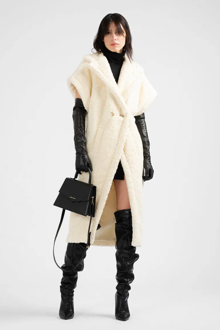 Jackets<CULT MIA MARTIN VEGAN SHEARLING GILET White