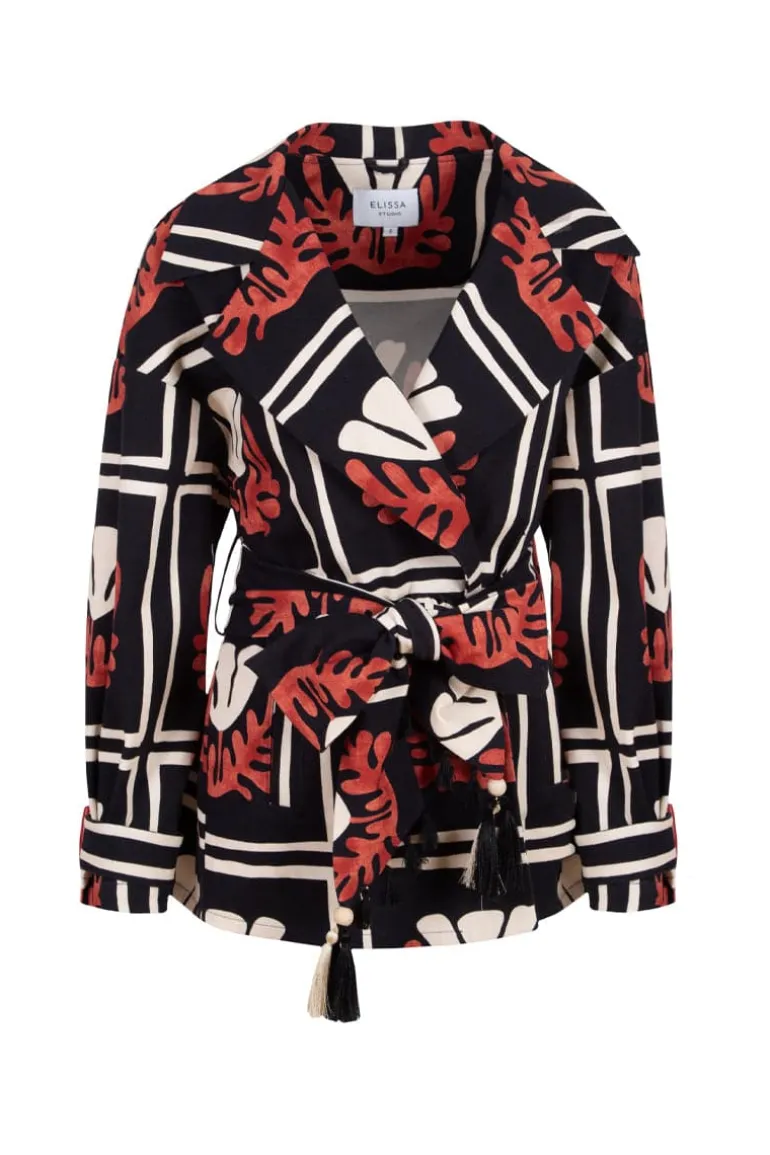 Jackets<CULT MIA MATHIAS RED LEAF JACKET Patterned