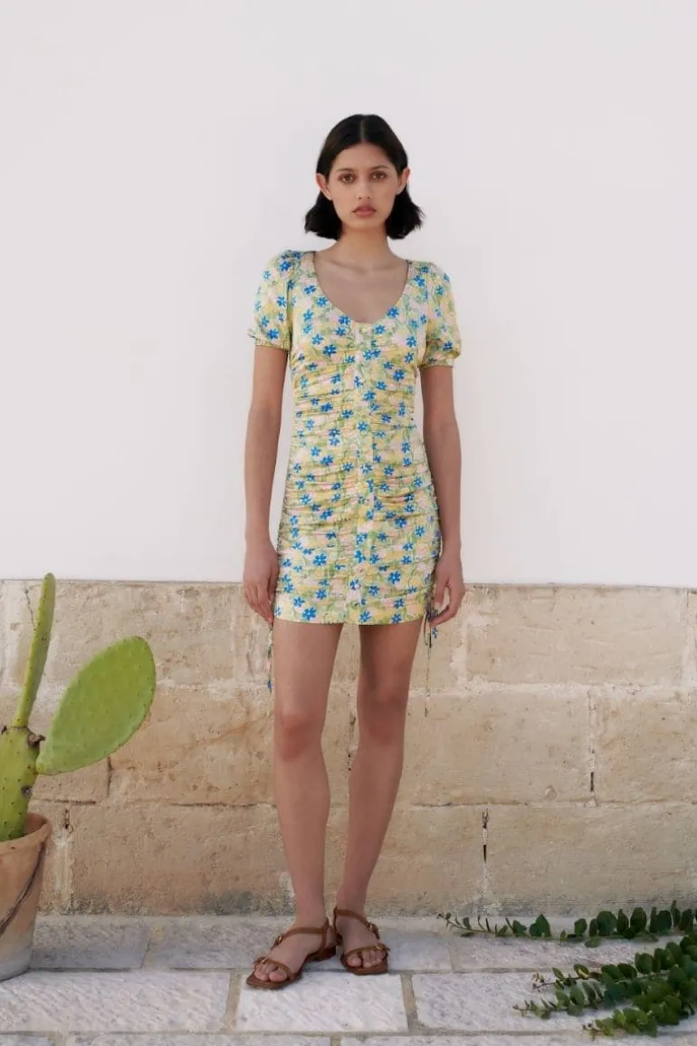 Dresses | Mini Dresses<CULT MIA MEADOW RUCHED MINI DRESS Meadow Print