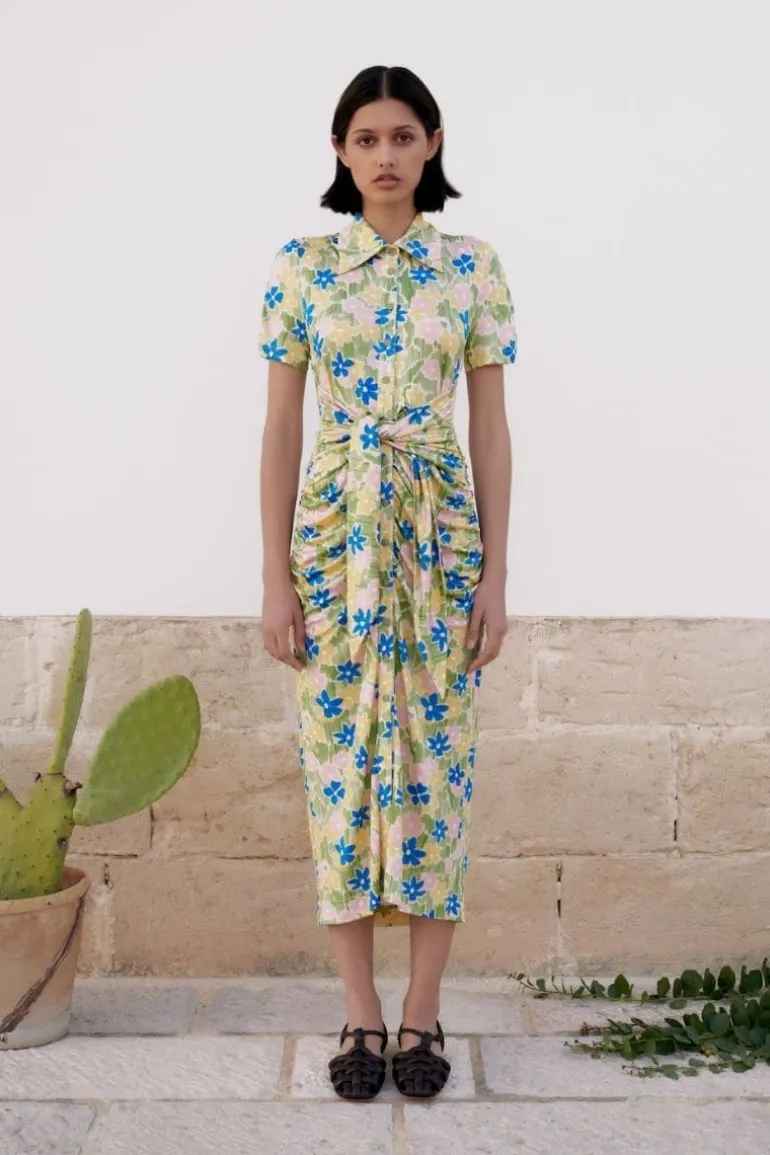 Dresses | Midi Dresses<CULT MIA MEADOW TIE-FRONT STRETCH-JERSEY DRESS Meadow Print