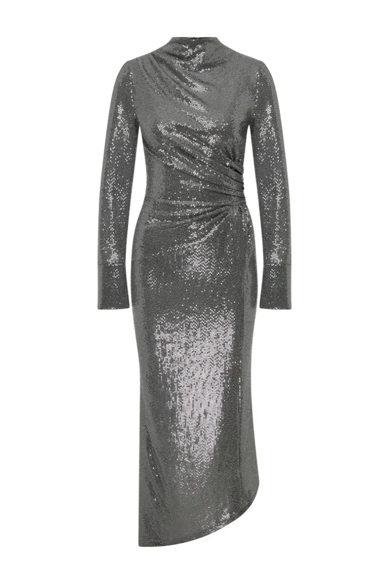Dresses<CULT MIA METALLIC ASYMMETRIC MAXI DRESS Metallics